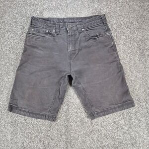 Prana Bronson Shorts Mens 34 Charcoal Gray Organic Cotton Stretch Hiking